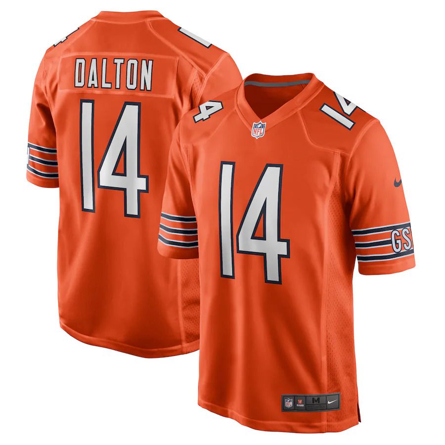 Men Chicago Bears #14 Andy Dalton Nike Orange Alternate Game Player NFL Jersey->chicago bears->NFL Jersey